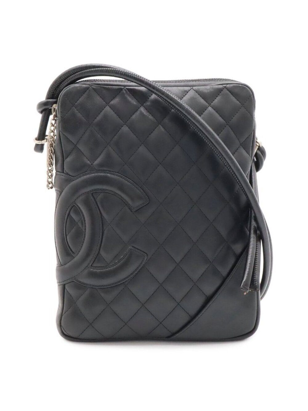 Chanel Cambon Line CC Logo Medium Pochette Shoulder Bag Crossbody Soft Calfskin